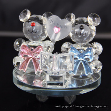 Nouveau métier d&#39;ours de nounours en cristal de conception pour la décoration de mariage